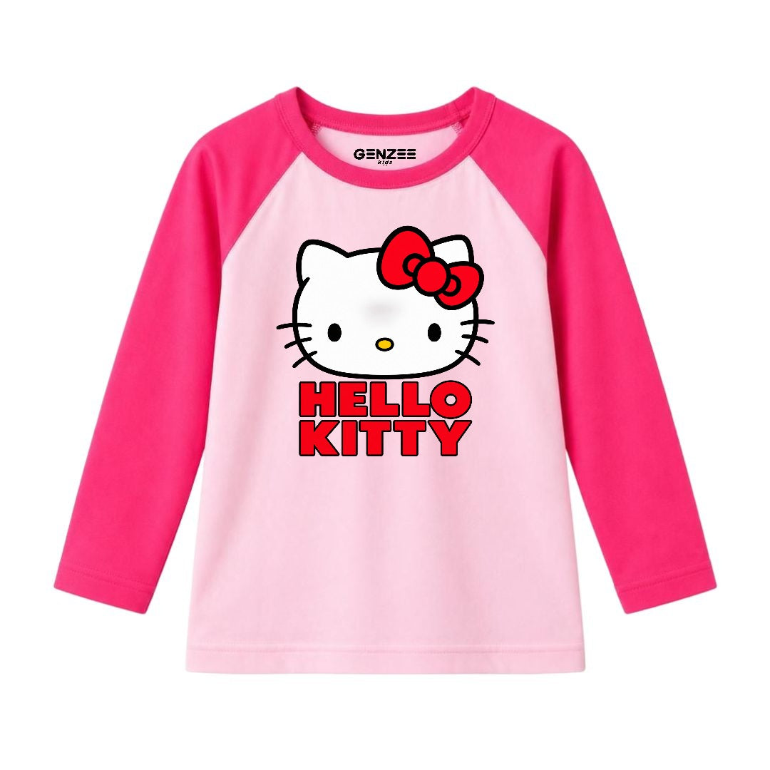 JUNIOR - HELLO KITTY FACE FULL SLEEVES RAGLAN DP027