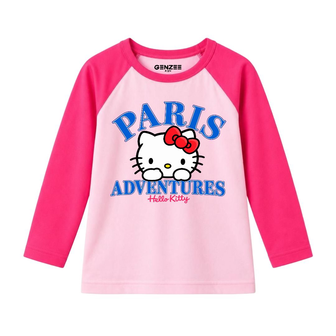 JUNIOR - HELLO KITTY PARIS FULL SLEEVES RAGLAN DP016