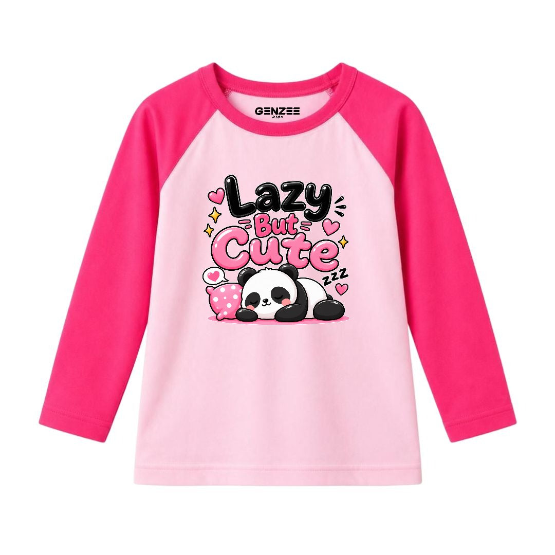 JUNIOR - LAZY BUT CUTE PANDA FULL SLEEVES RAGLAN DP041