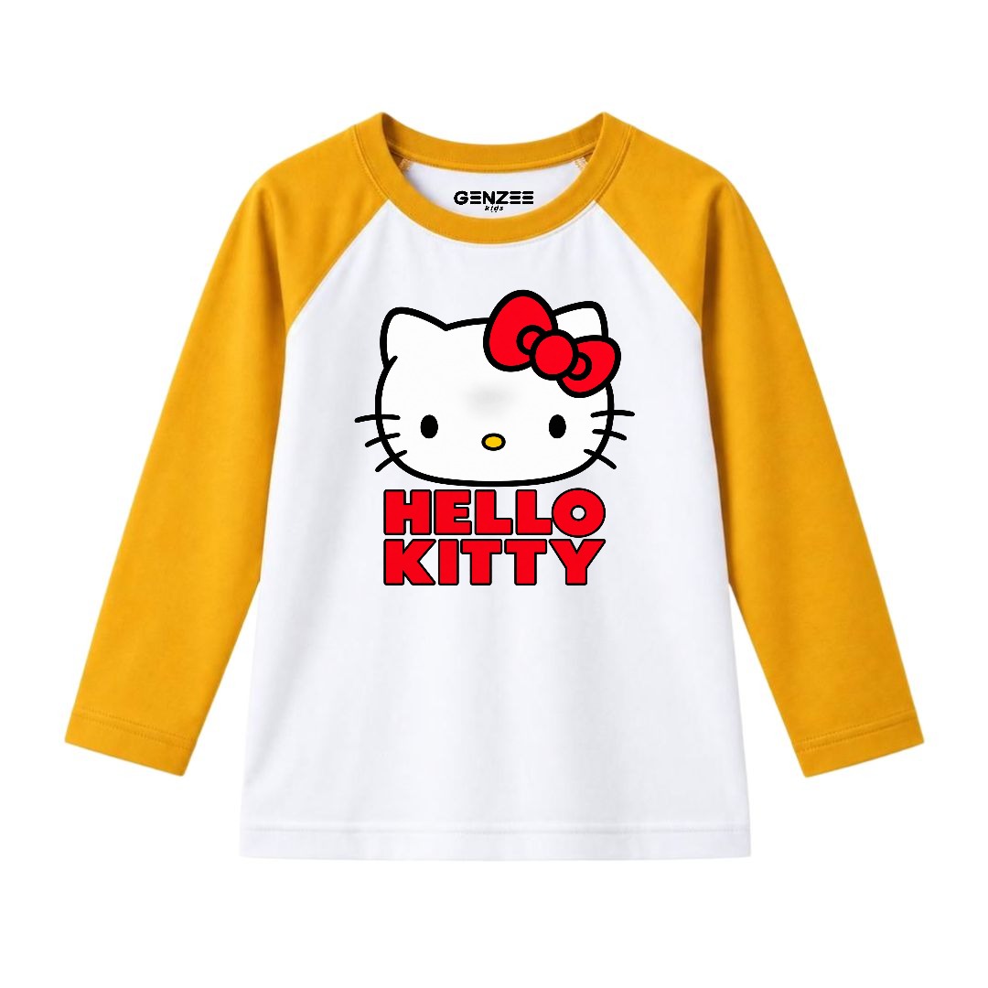 JUNIOR - HELLO KITTY FACE FULL SLEEVES RAGLAN DP027