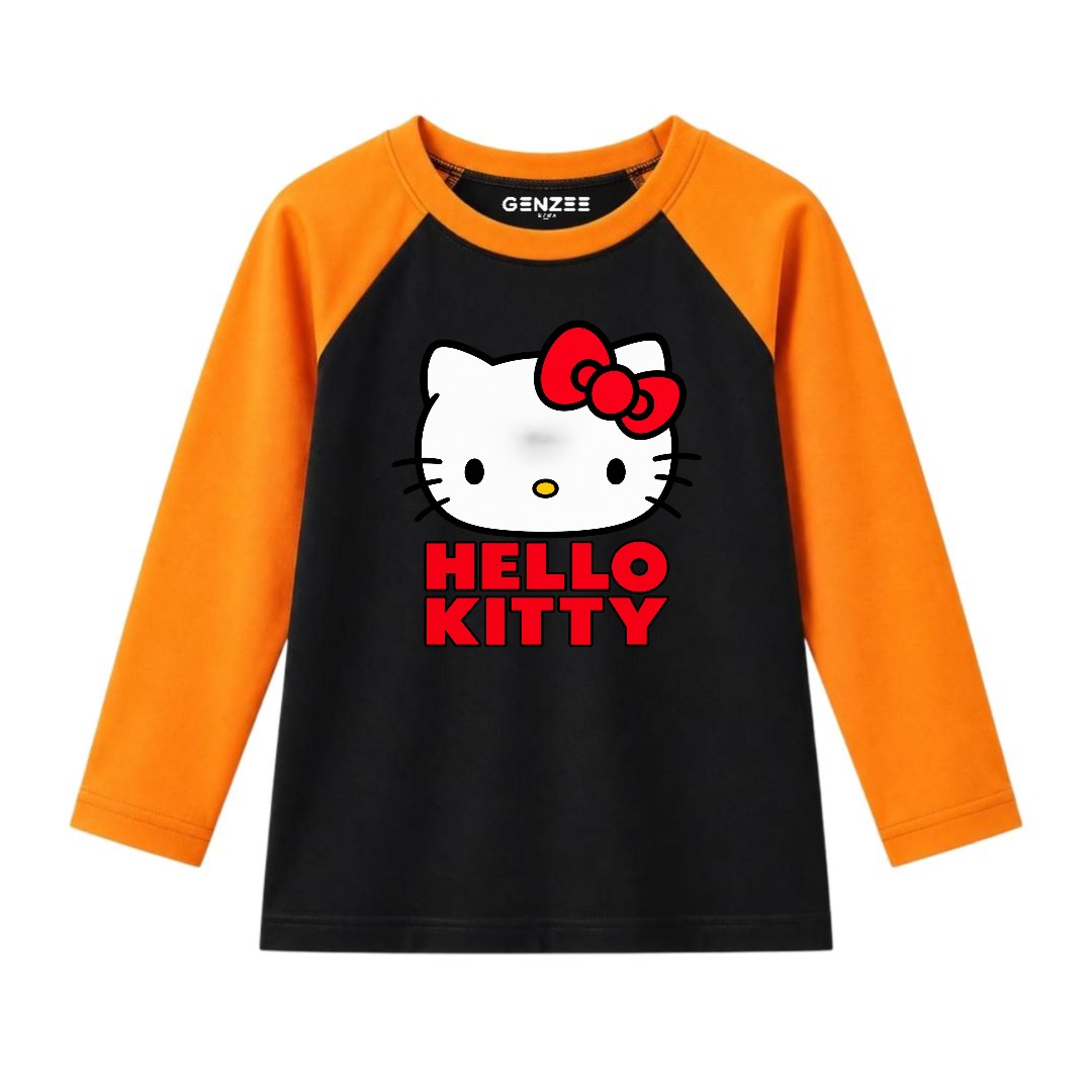 JUNIOR - HELLO KITTY FACE FULL SLEEVES RAGLAN DP027