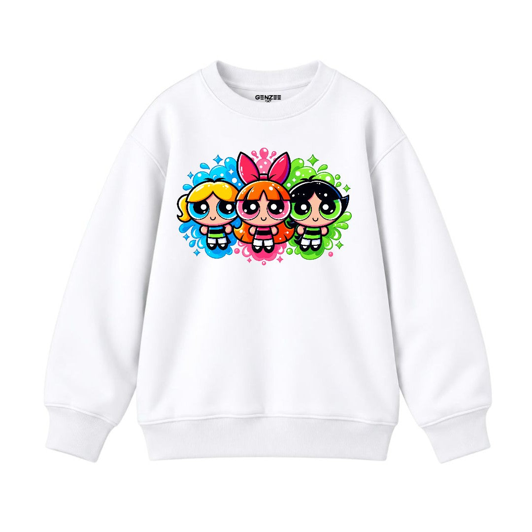 JUNIOR - MULTI POWERPUFF GIRLS SWEATSHIRT DP047