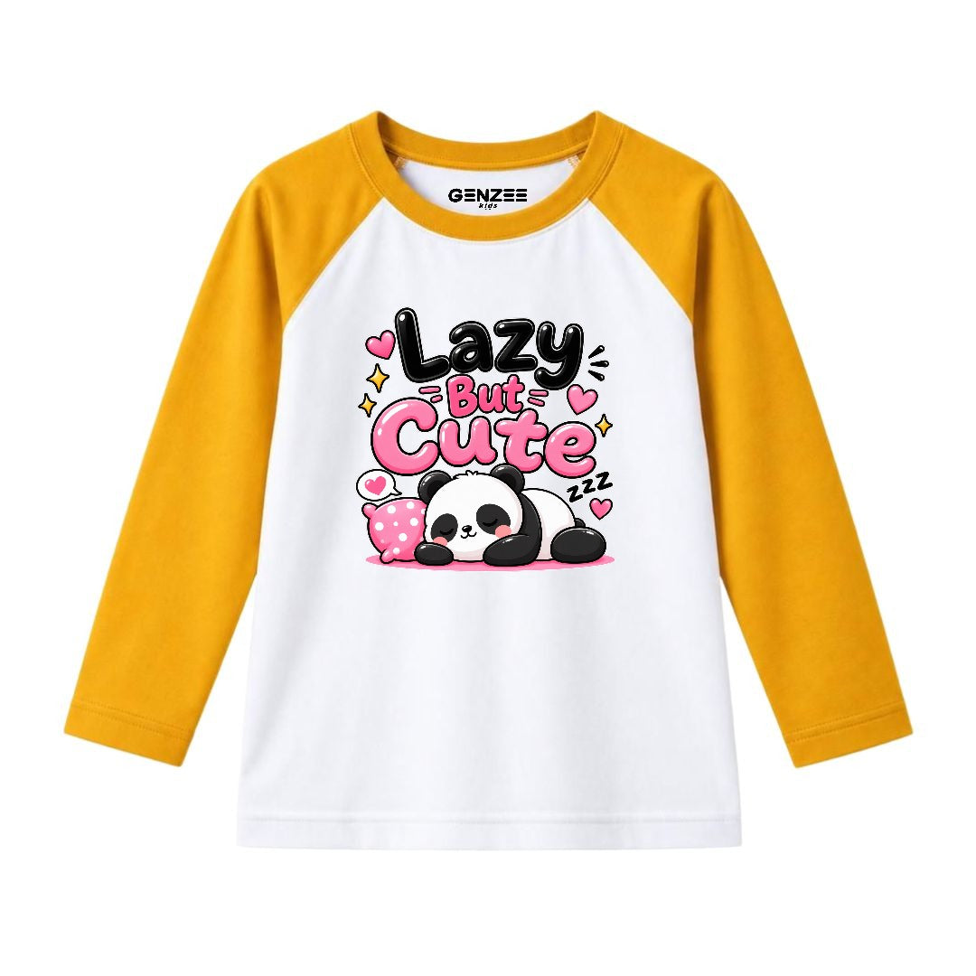 JUNIOR - LAZY BUT CUTE PANDA FULL SLEEVES RAGLAN DP041