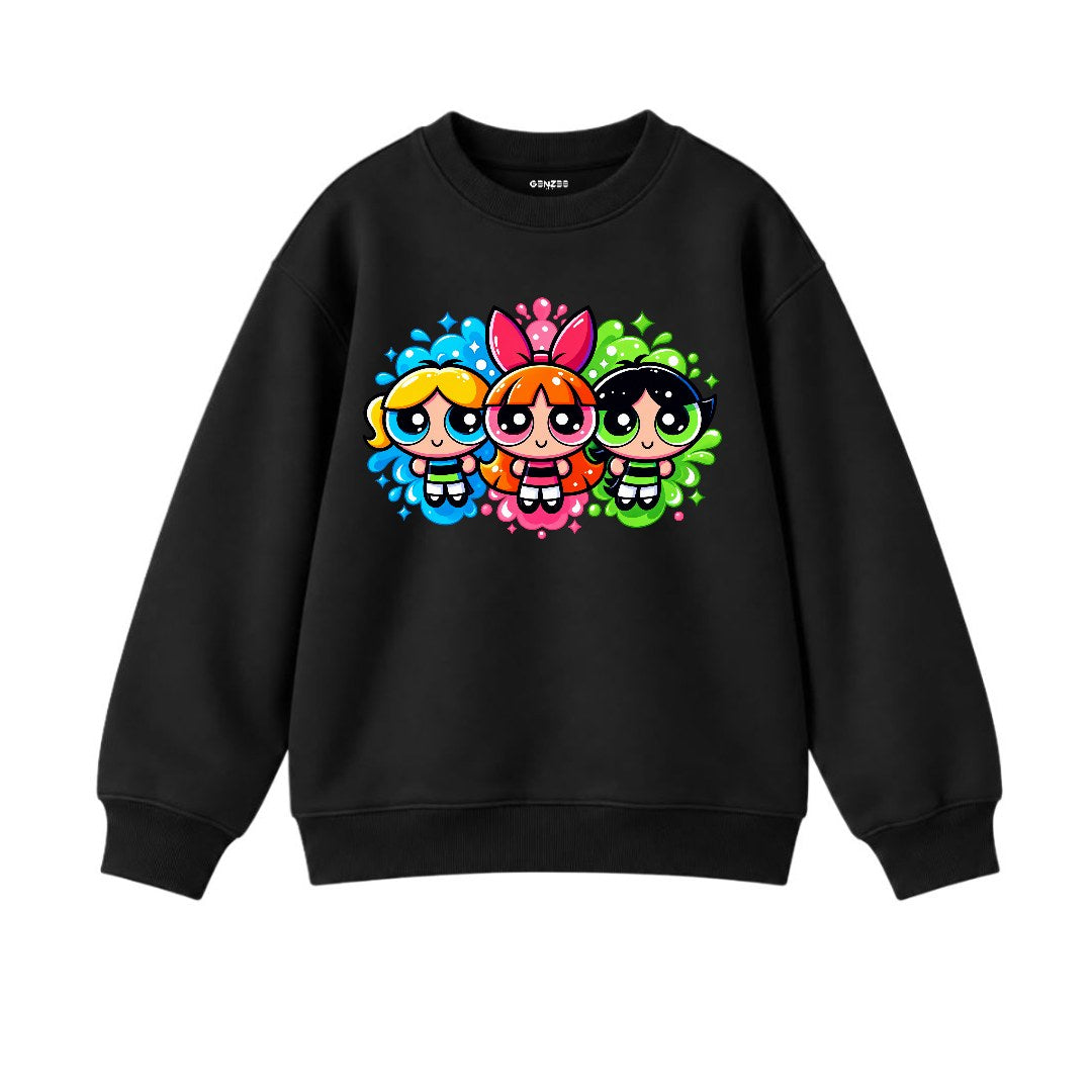 JUNIOR - MULTI POWERPUFF GIRLS SWEATSHIRT DP047