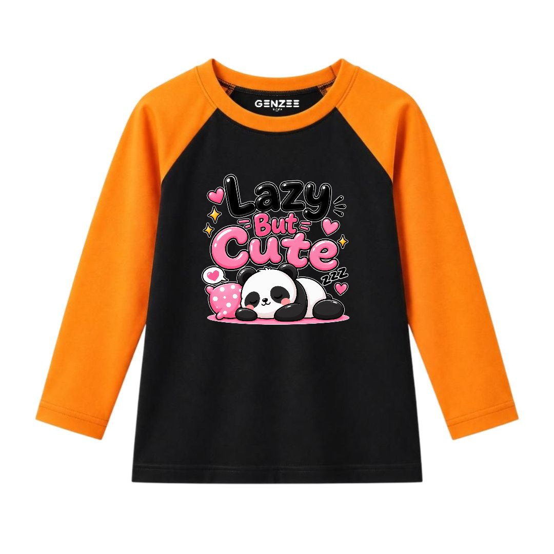 JUNIOR - LAZY BUT CUTE PANDA FULL SLEEVES RAGLAN DP041