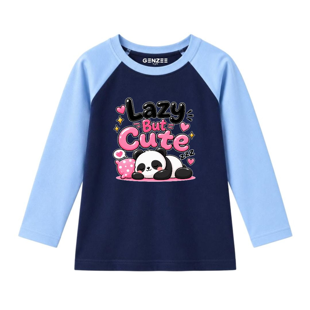 JUNIOR - LAZY BUT CUTE PANDA FULL SLEEVES RAGLAN DP041