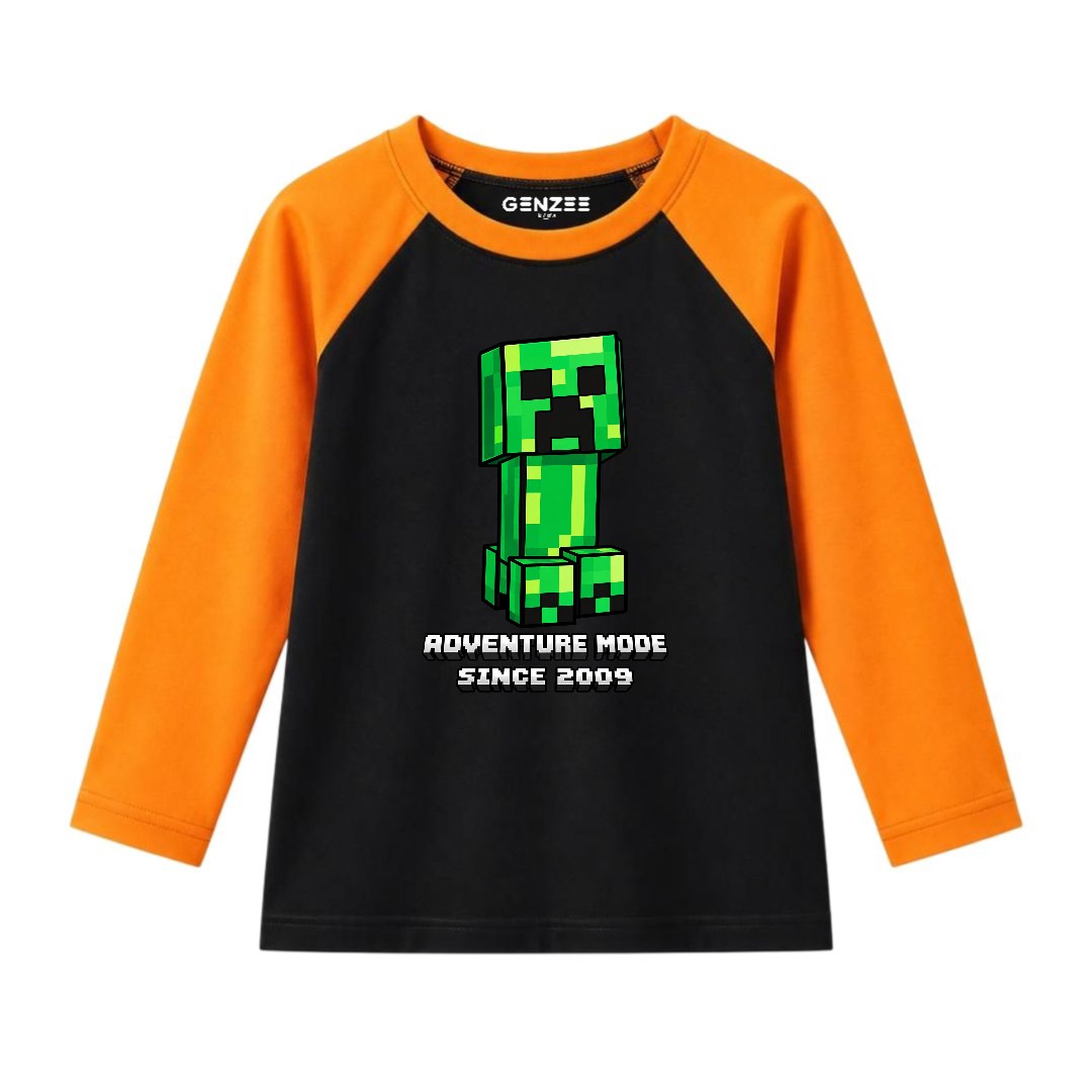 JUNIOR - ADVANTURE MODE MINECRAFT FULL SLEEVES RAGLAN DP023