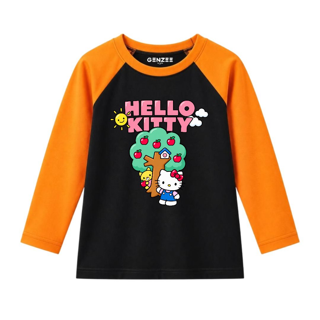 JUNIOR - KITTY WITH TREE FULL SLEEVES RAGLAN DP017