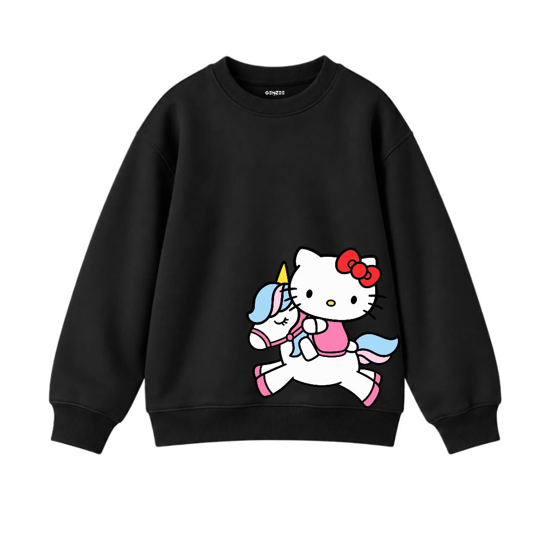 JUNIOR - KITTY WITH HORSE SWEATSHIRT DP032