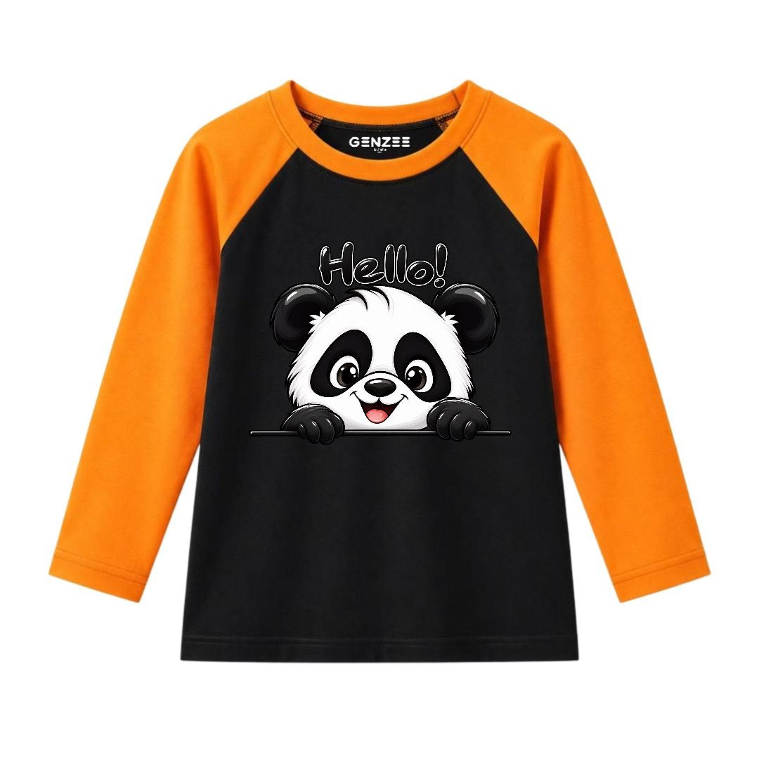 JUNIOR - HELLO PANDA FULL SLEEVES RAGLAN DP044