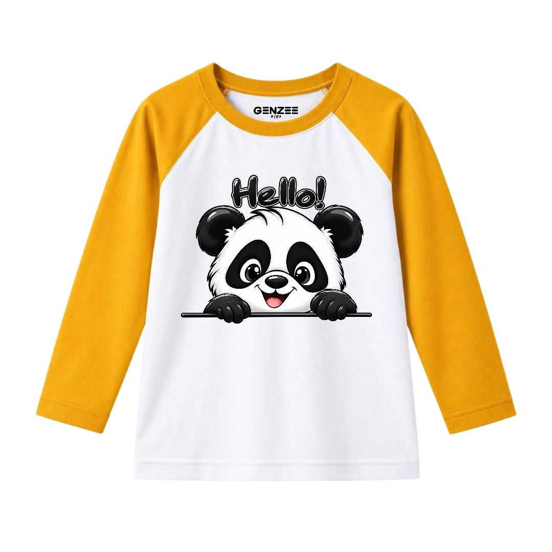 JUNIOR - HELLO PANDA FULL SLEEVES RAGLAN DP044