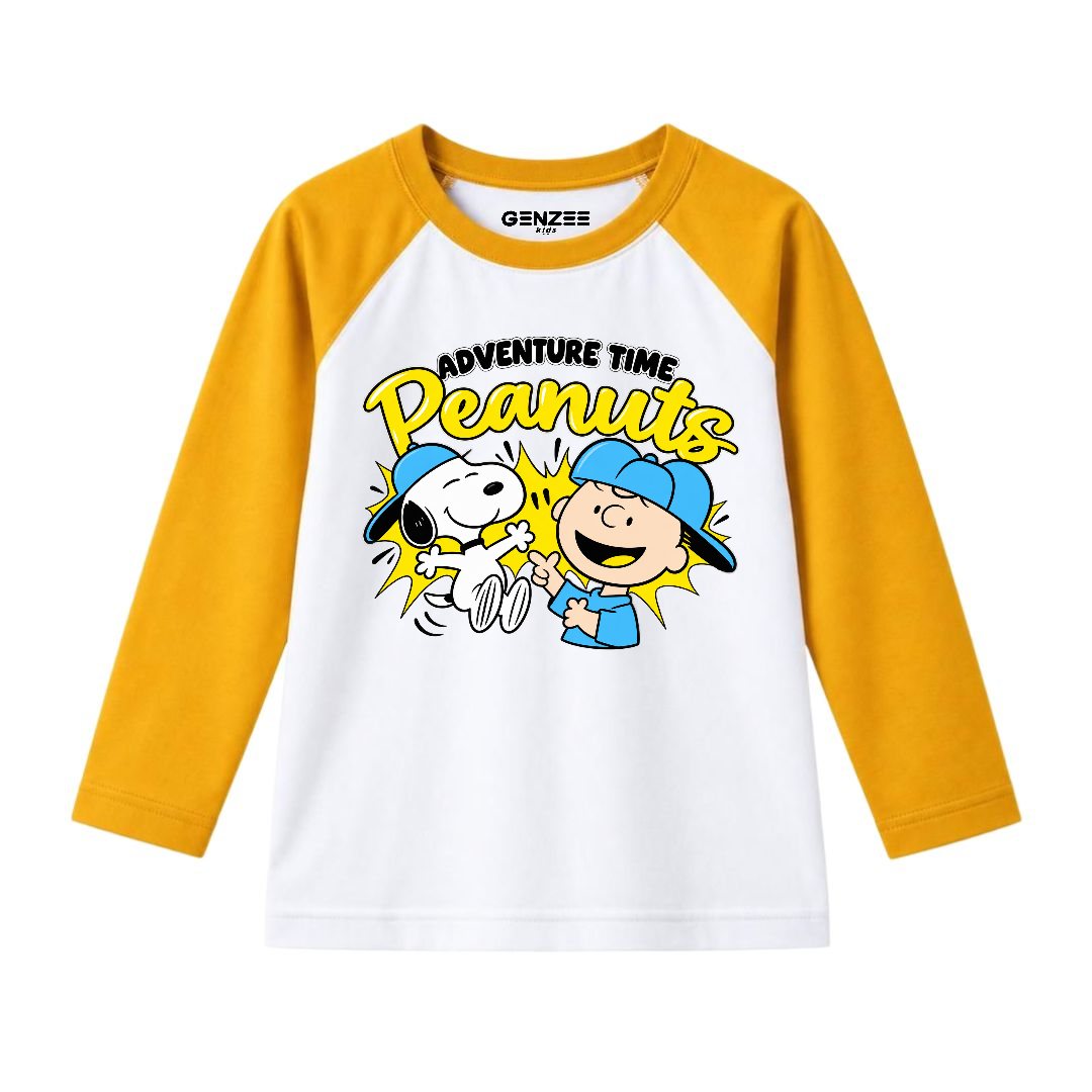 JUNIOR - ADVANTURE TIME PEAUNTS FULL SLEEVES RAGLAN DP015