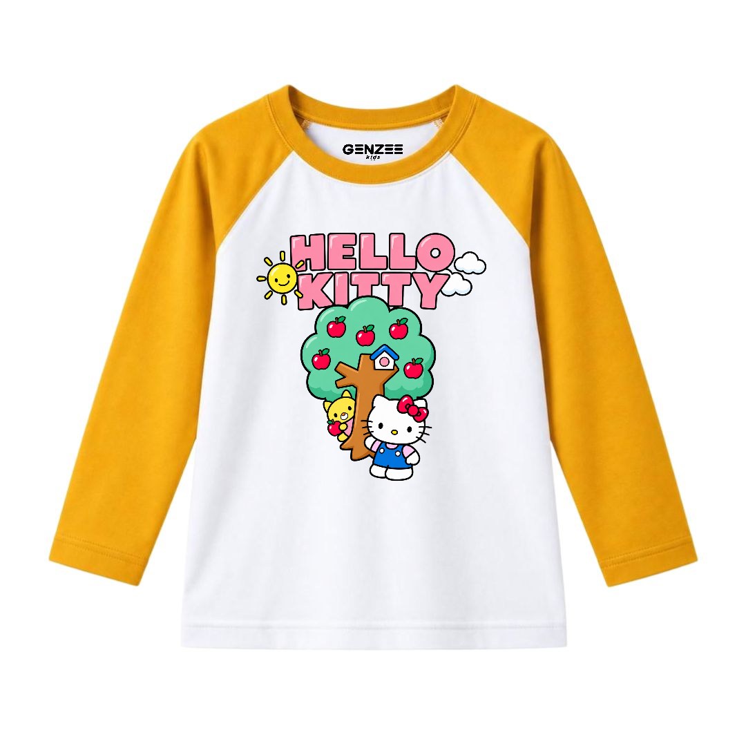 JUNIOR - KITTY WITH TREE FULL SLEEVES RAGLAN DP017