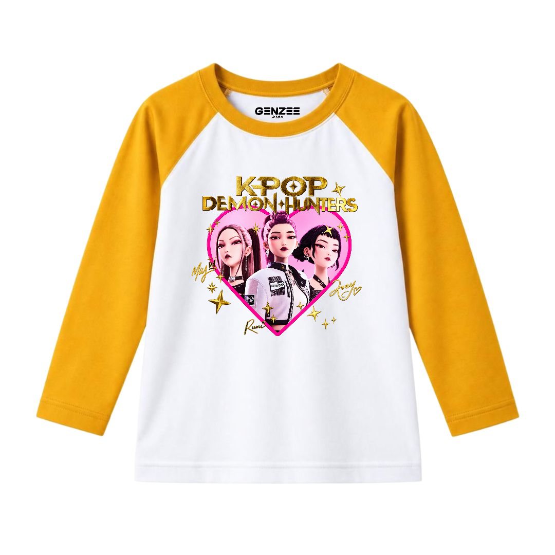 JUNIOR - KPOP-DEMON HUNTRX FULL SLEEVES RAGLAN DP005