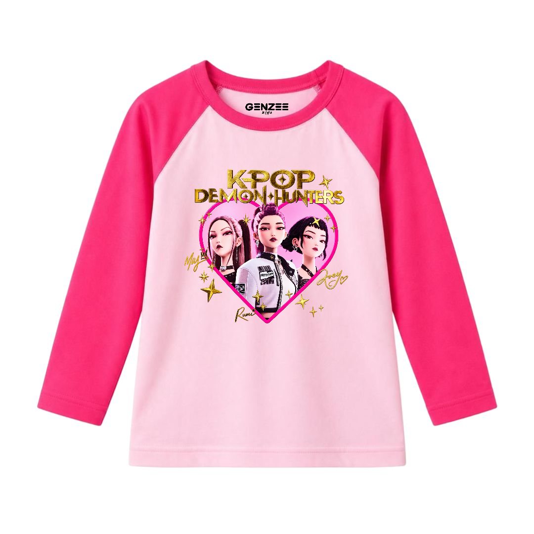 JUNIOR - KPOP-DEMON HUNTRX FULL SLEEVES RAGLAN DP005