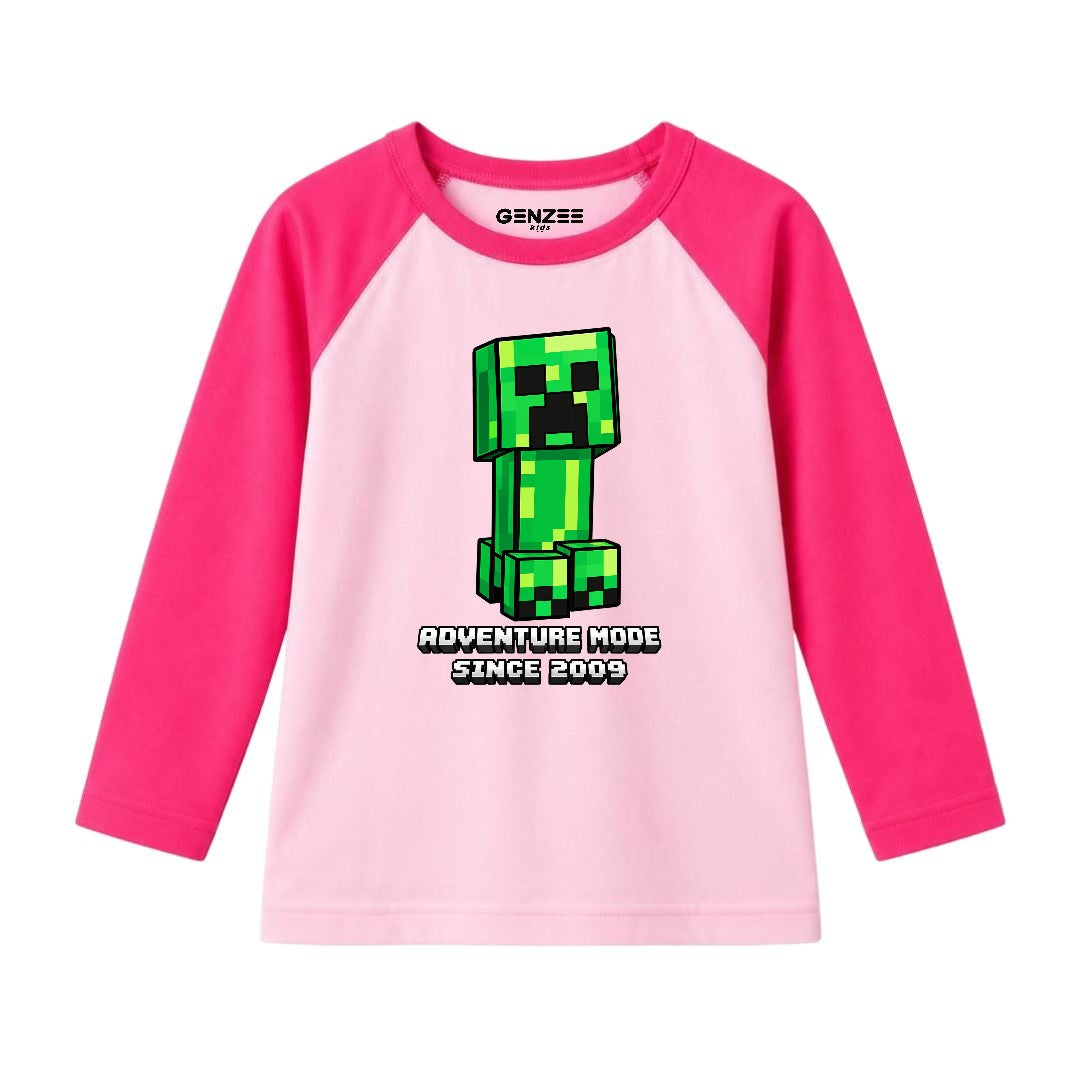 JUNIOR - ADVANTURE MODE MINECRAFT FULL SLEEVES RAGLAN DP023