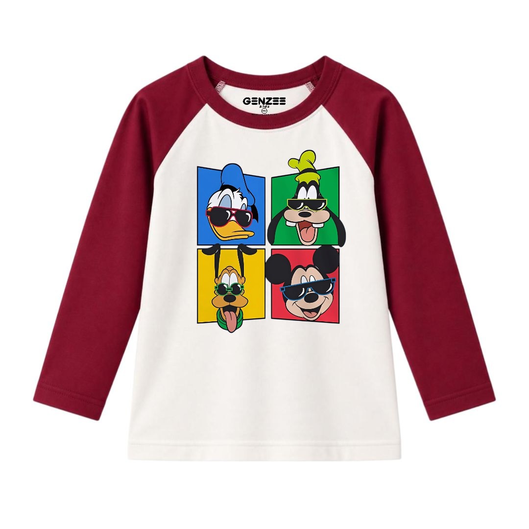 JUNIOR - DISNEY CHARACTERS FULL SLEEVES RAGLAN DP026