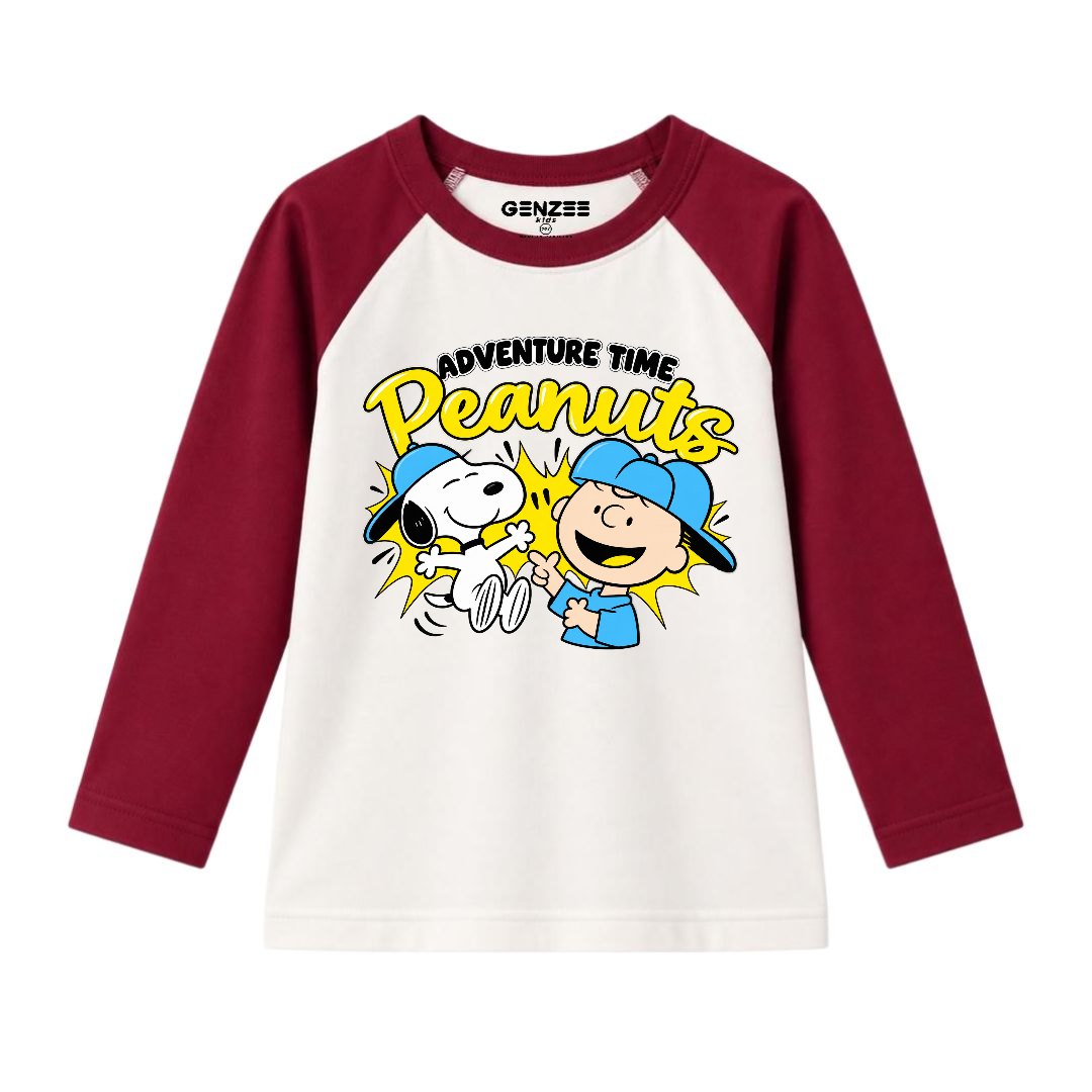 JUNIOR - ADVANTURE TIME PEAUNTS FULL SLEEVES RAGLAN DP015