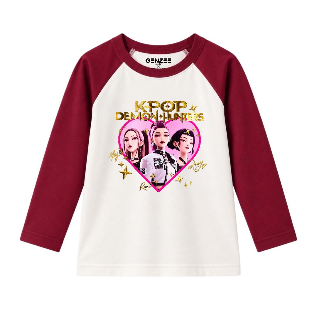 JUNIOR - KPOP-DEMON HUNTRX FULL SLEEVES RAGLAN DP005