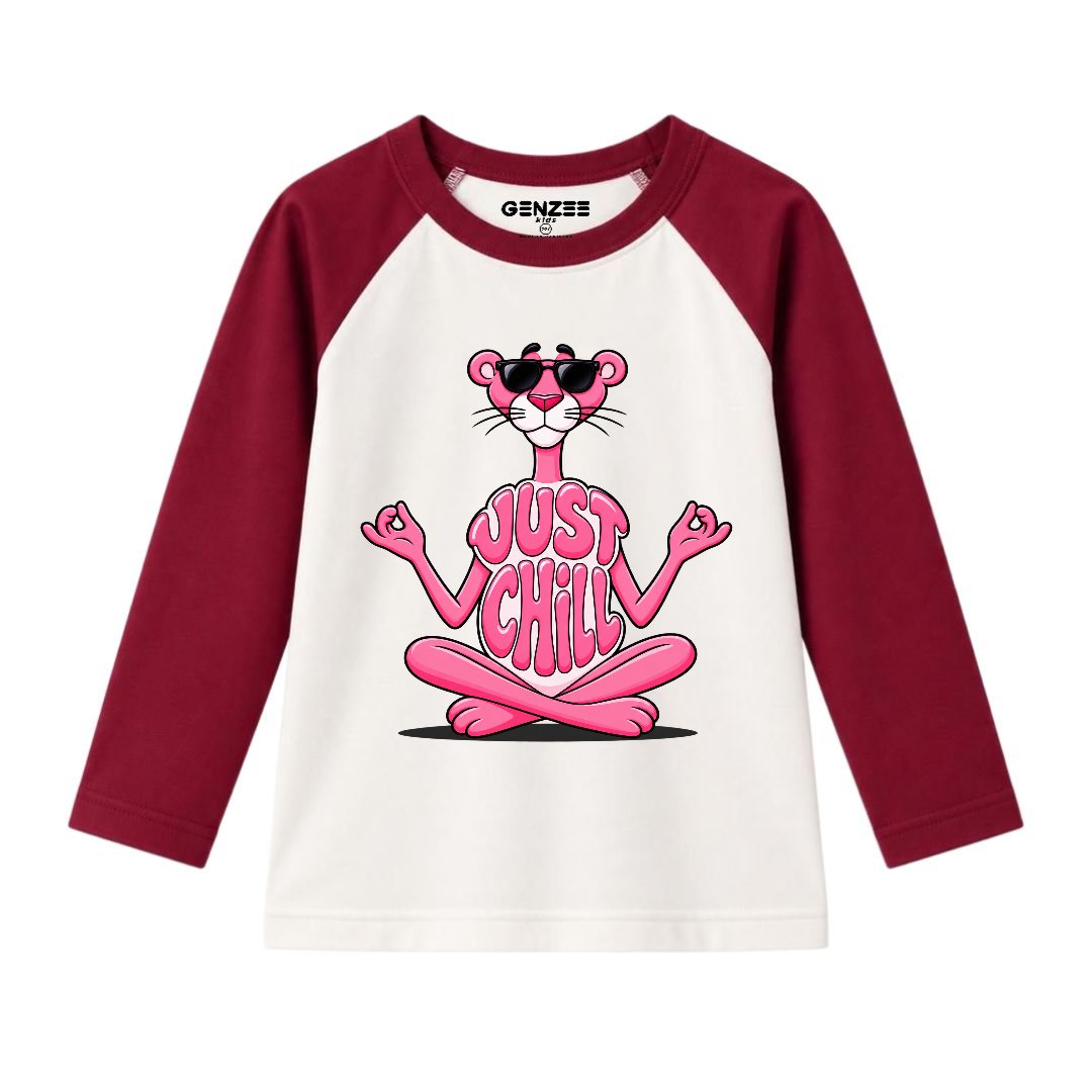 JUNIOR - PINK PANTHER JUST CHILL FULL SLEEVES RAGLAN DP040