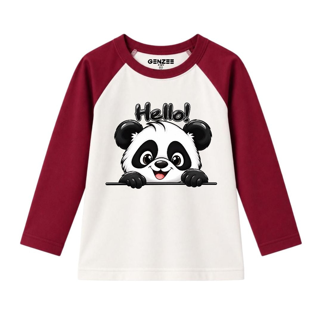 JUNIOR - HELLO PANDA FULL SLEEVES RAGLAN DP044