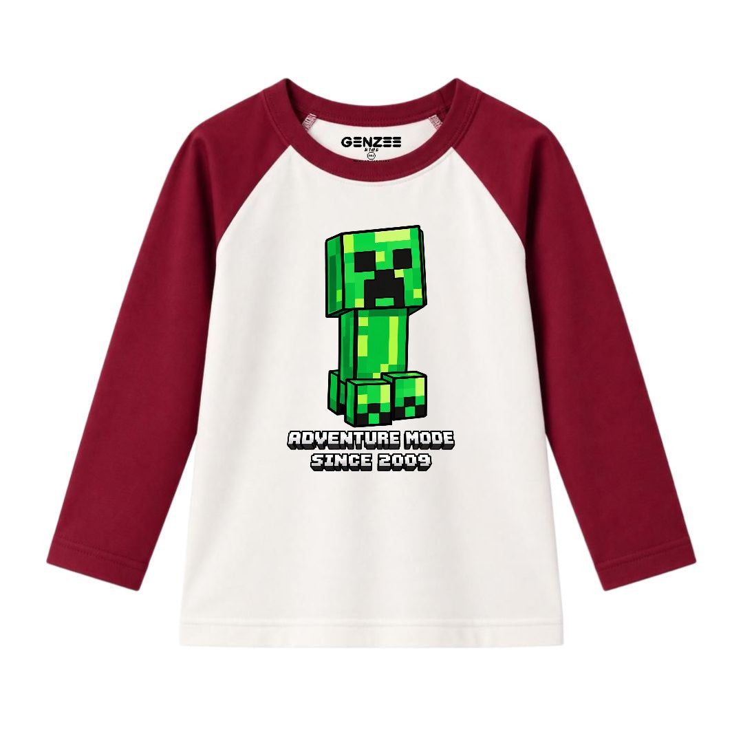 JUNIOR - ADVANTURE MODE MINECRAFT FULL SLEEVES RAGLAN DP023