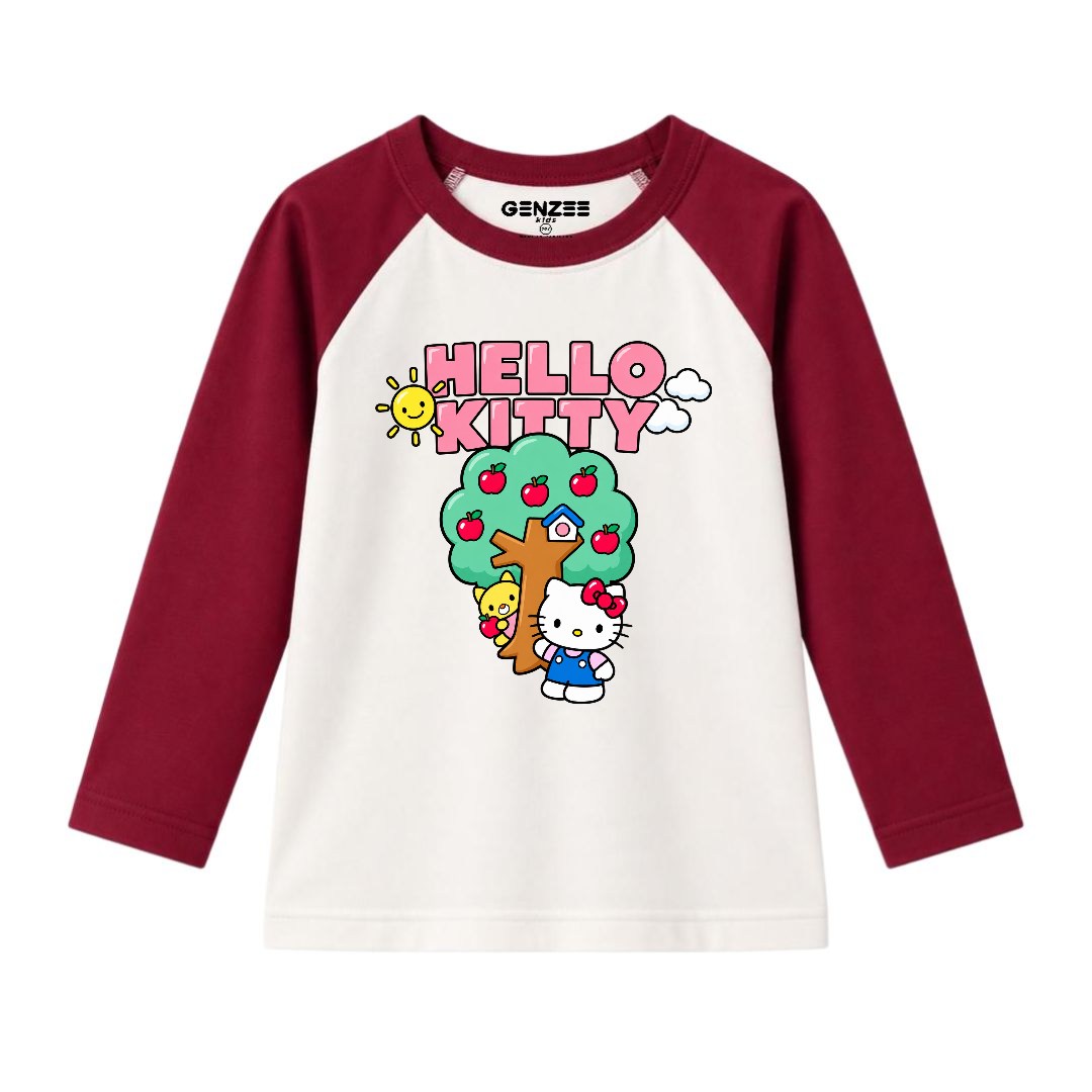 JUNIOR - KITTY WITH TREE FULL SLEEVES RAGLAN DP017