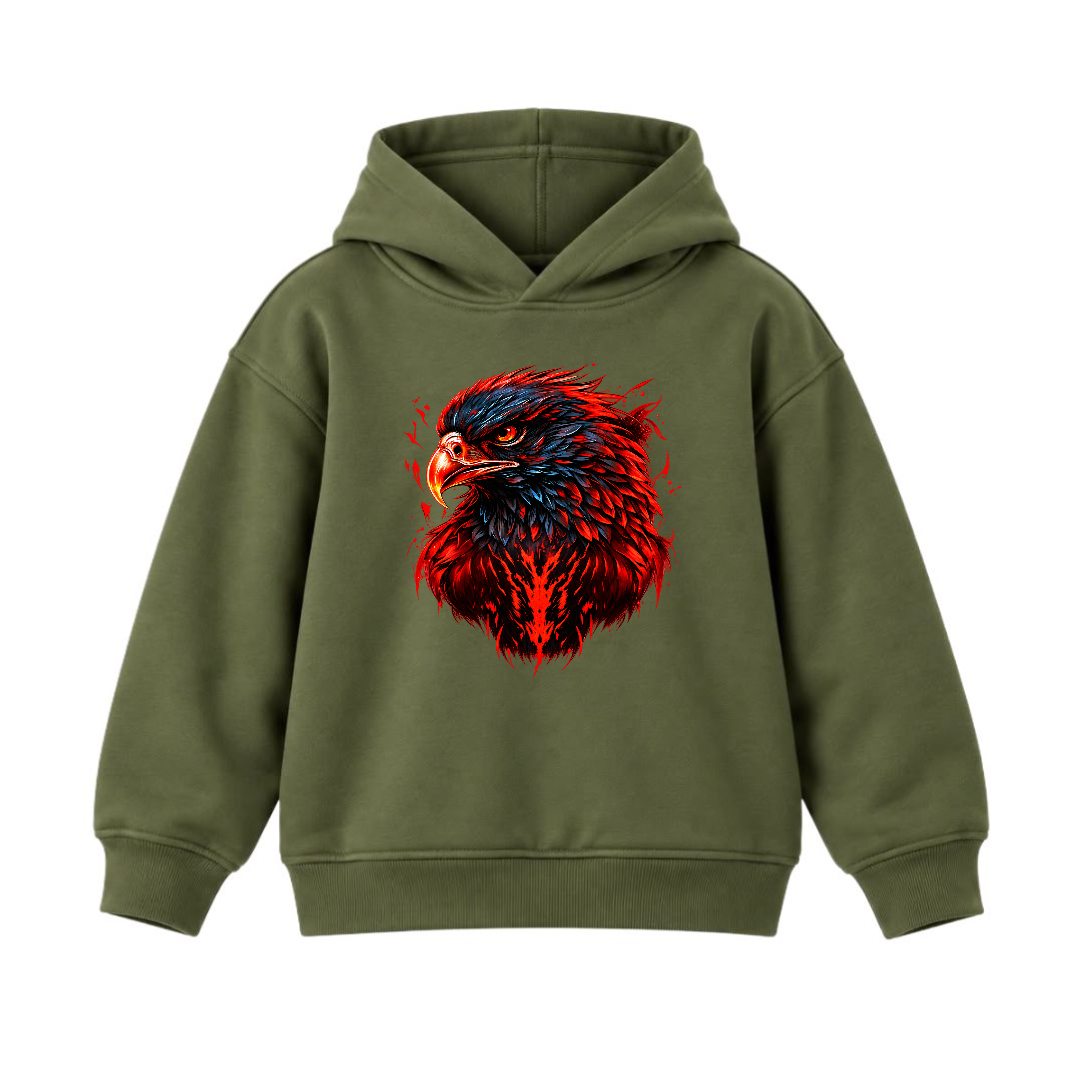 JUNIOR - RED FURY EAGLE HOODIE DP052