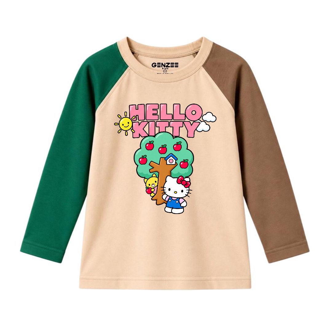 JUNIOR - KITTY WITH TREE FULL SLEEVES RAGLAN DP017