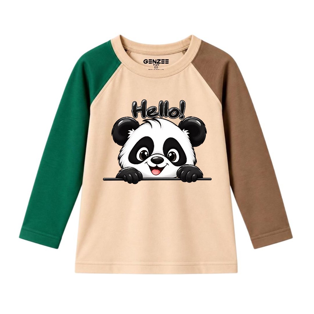 JUNIOR - HELLO PANDA FULL SLEEVES RAGLAN DP044