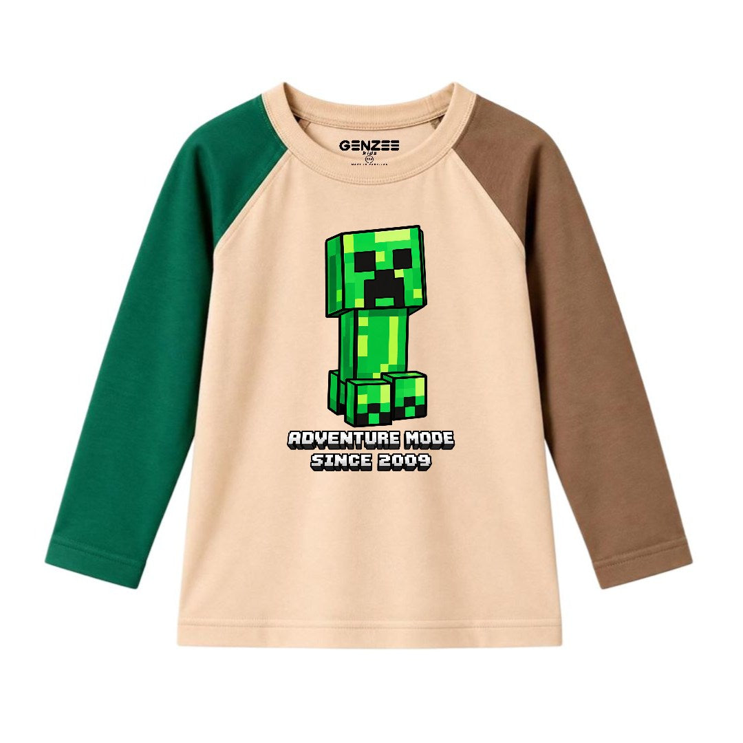JUNIOR - ADVANTURE MODE MINECRAFT FULL SLEEVES RAGLAN DP023