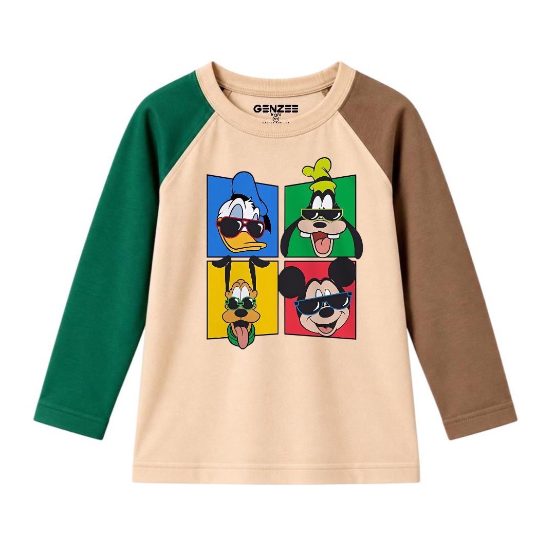 JUNIOR - DISNEY CHARACTERS FULL SLEEVES RAGLAN DP026