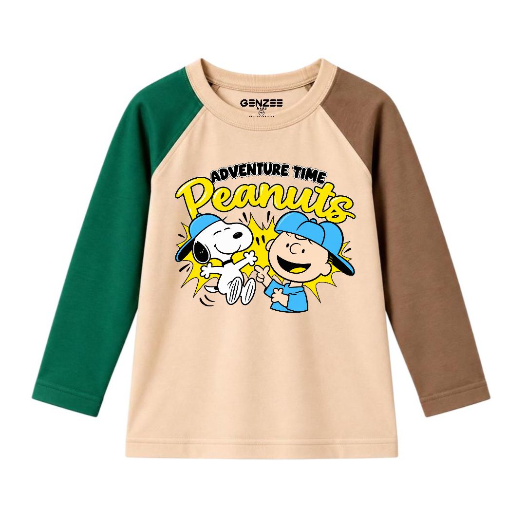 JUNIOR - ADVANTURE TIME PEAUNTS FULL SLEEVES RAGLAN DP015