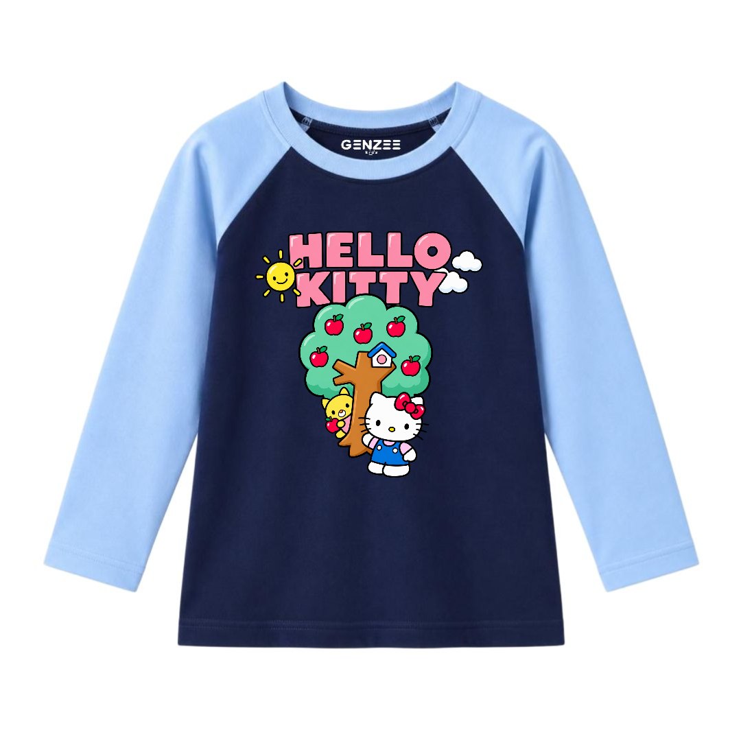 JUNIOR - KITTY WITH TREE FULL SLEEVES RAGLAN DP017