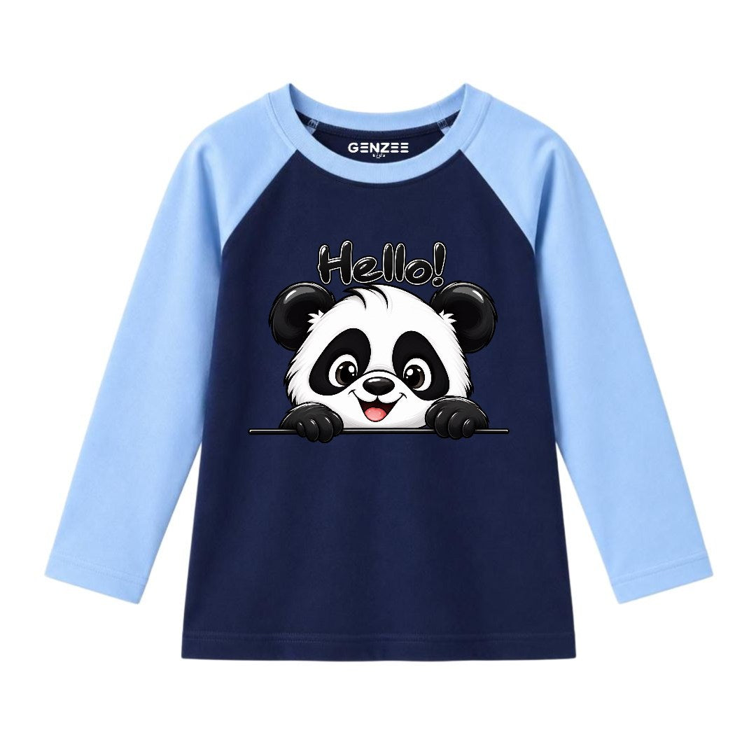 JUNIOR - HELLO PANDA FULL SLEEVES RAGLAN DP044