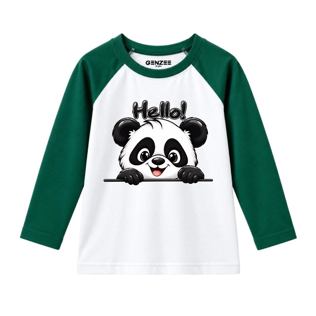 JUNIOR - HELLO PANDA FULL SLEEVES RAGLAN DP044