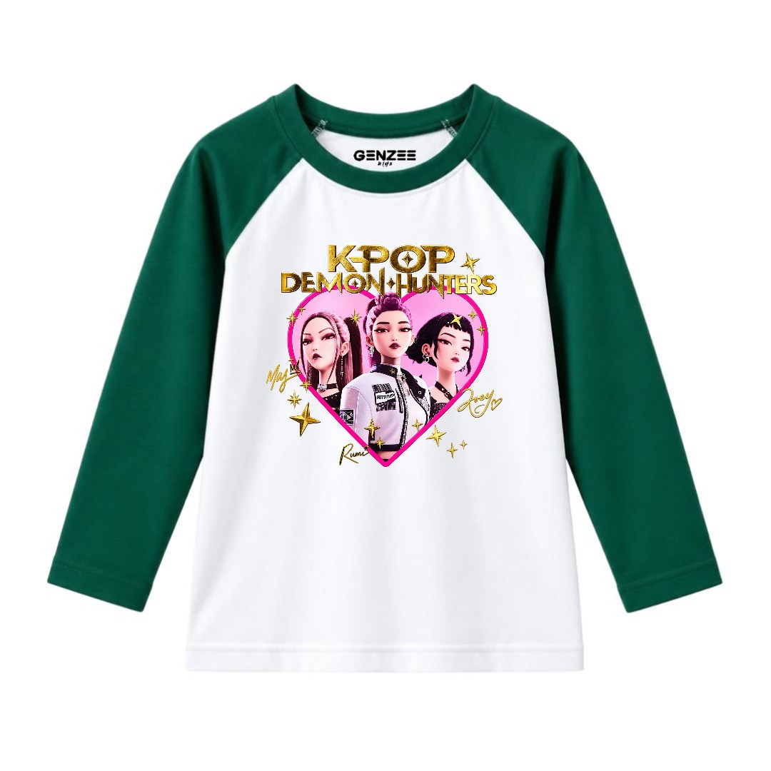JUNIOR - KPOP-DEMON HUNTRX FULL SLEEVES RAGLAN DP005