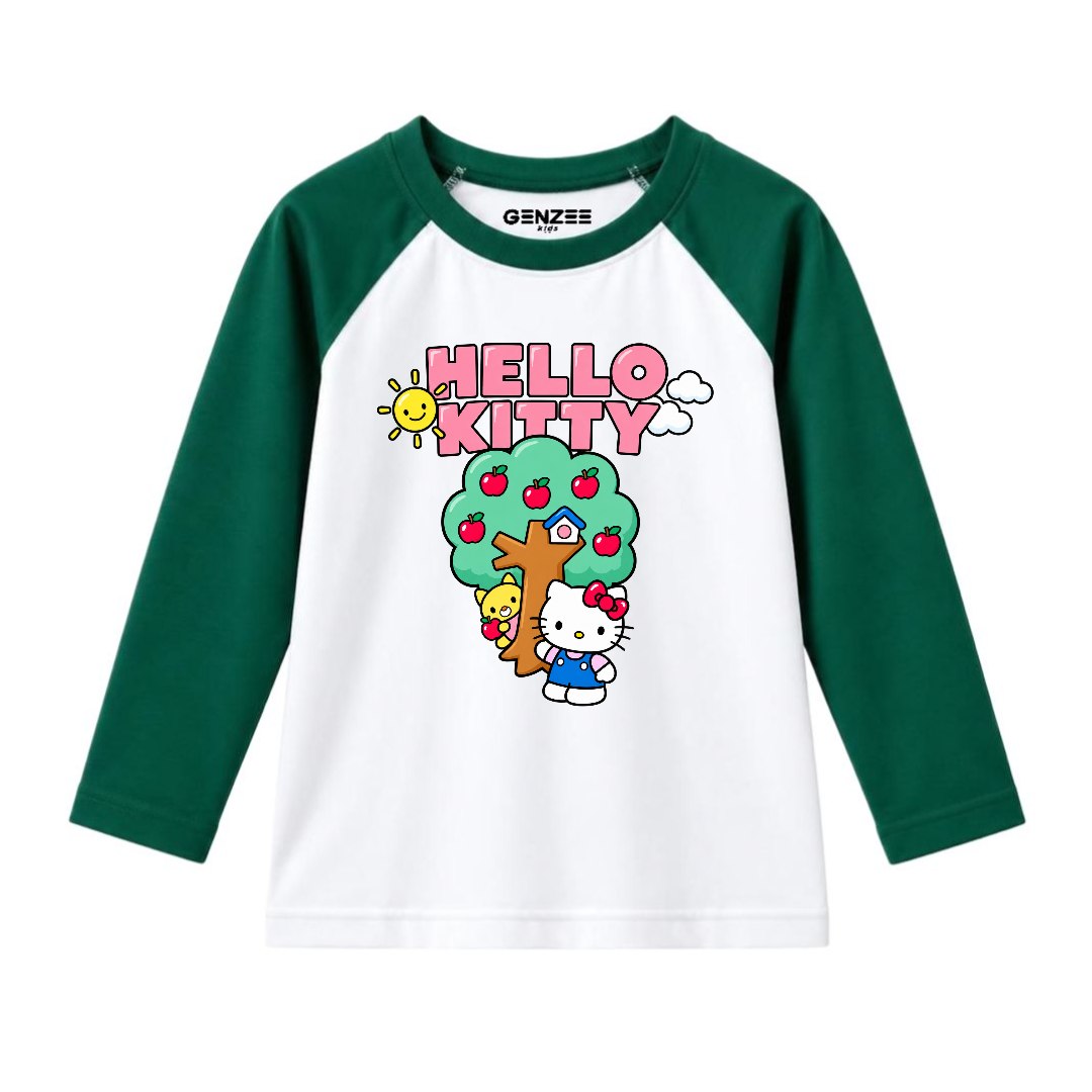 JUNIOR - KITTY WITH TREE FULL SLEEVES RAGLAN DP017
