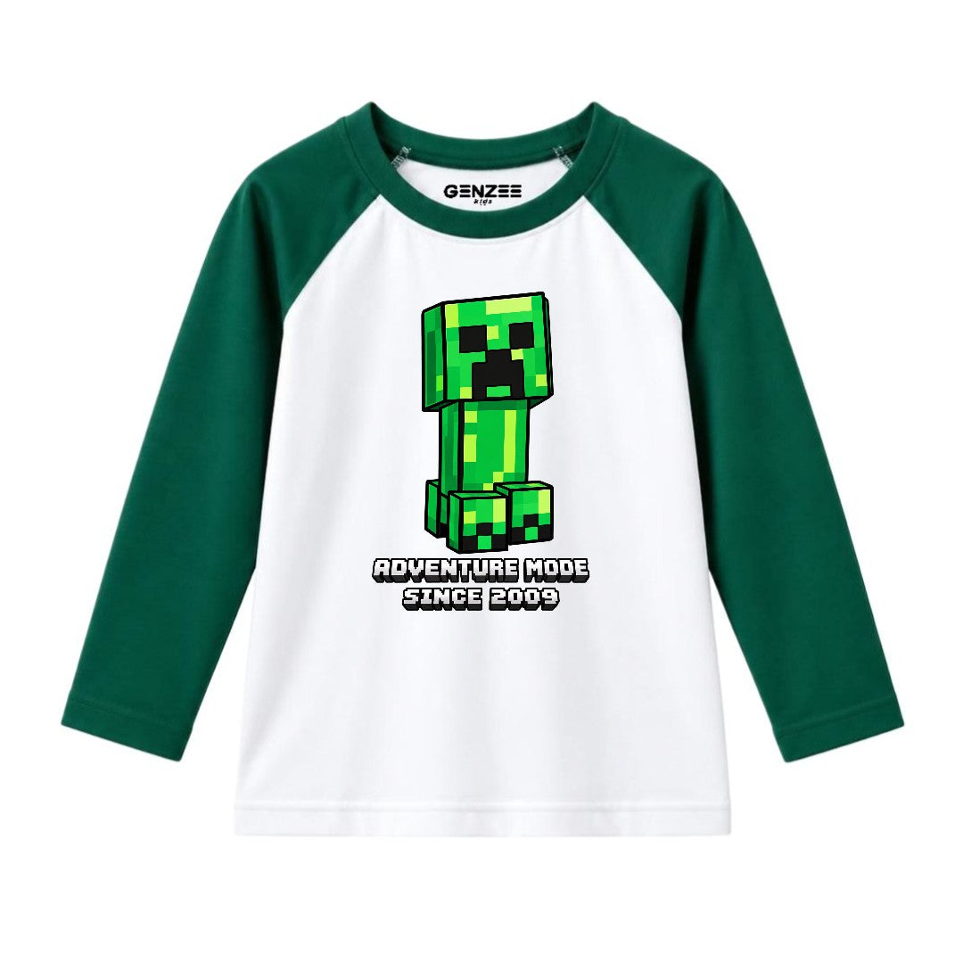 JUNIOR - ADVANTURE MODE MINECRAFT FULL SLEEVES RAGLAN DP023