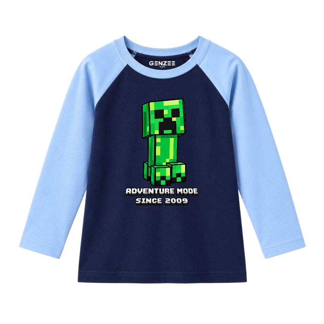 JUNIOR - ADVANTURE MODE MINECRAFT FULL SLEEVES RAGLAN DP023