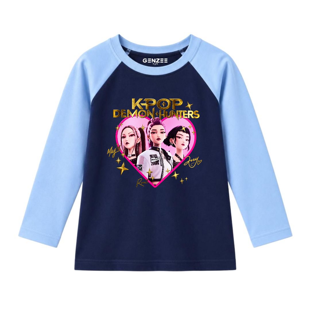 JUNIOR - KPOP-DEMON HUNTRX FULL SLEEVES RAGLAN DP005