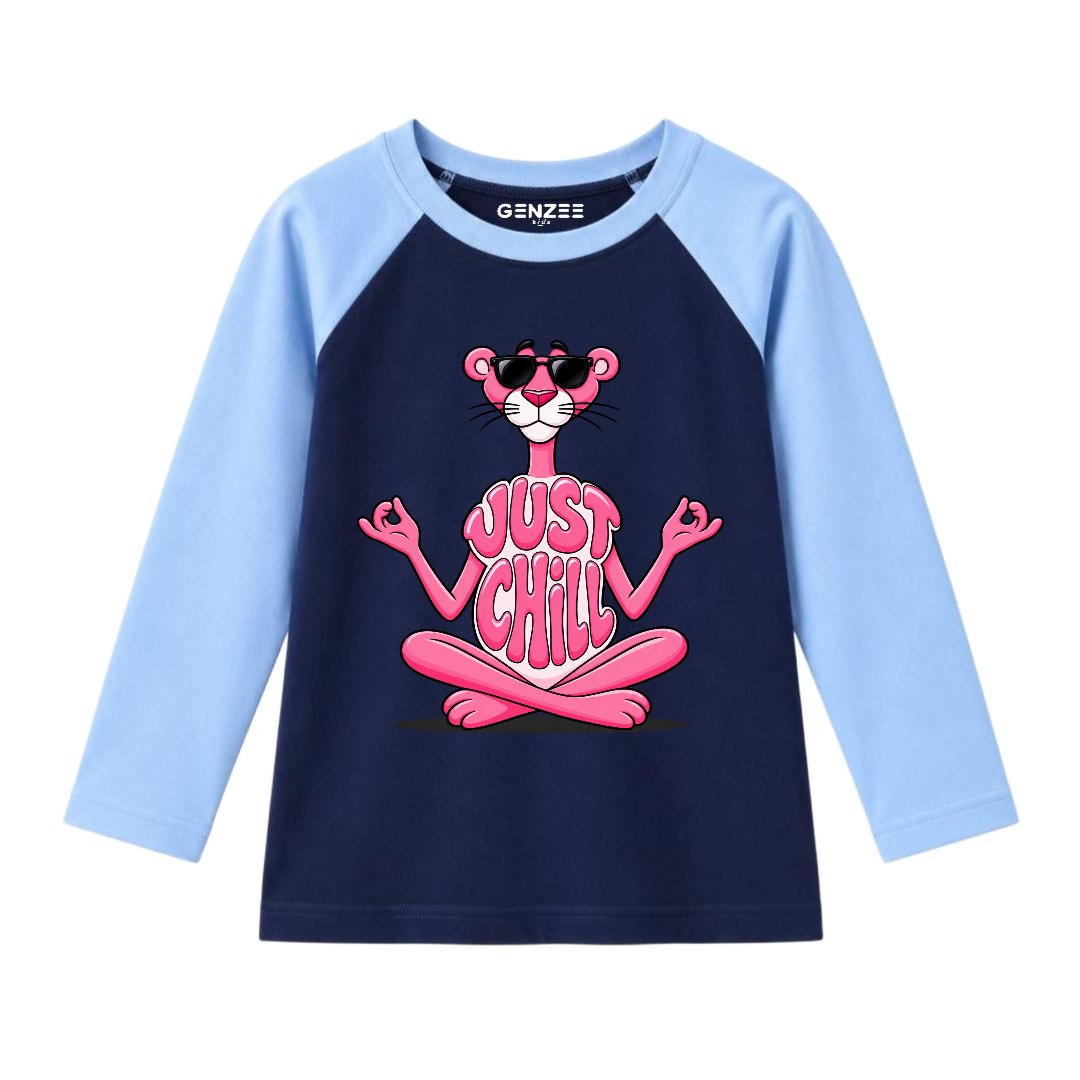 JUNIOR - PINK PANTHER JUST CHILL FULL SLEEVES RAGLAN DP040