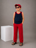 JUNIOR - NAVY RED SANDO SUMMER SET