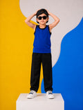 JUNIOR - ROYAL BLACK SANDO SUMMER SET